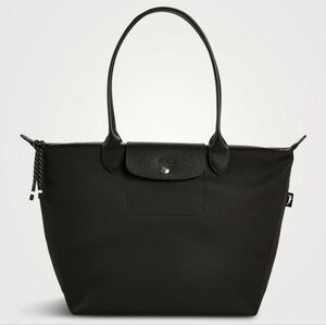 Longchamp Pliage Black Bag size M With Long Straps